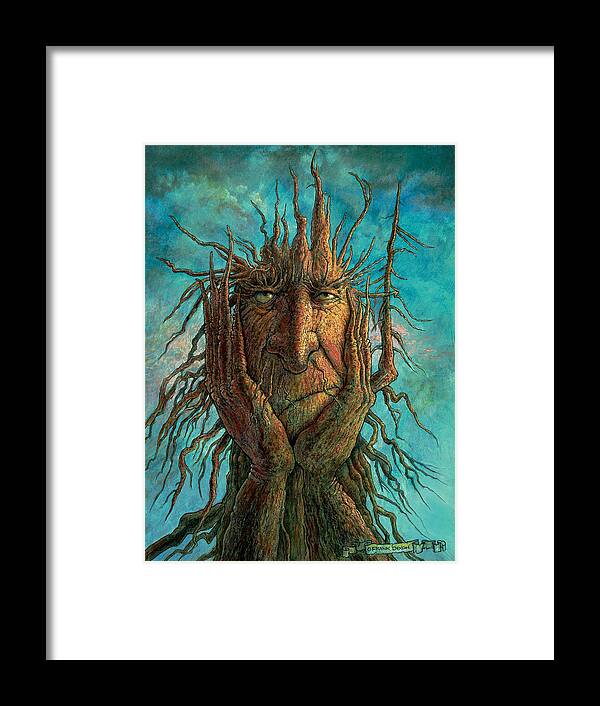 Trees With Faces Framed Print featuring the painting Lightninghead by Frank Robert Dixon