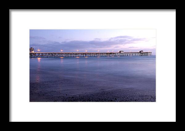 Lights On The Pier Framed Print featuring the photograph Lights on the Pier by Richard Cheski