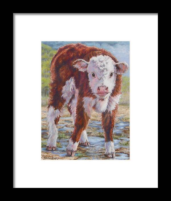 Animals Framed Print featuring the painting Lil' Pearl by Denise Horne-Kaplan