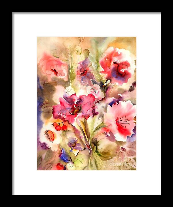 Abstract Framed Print featuring the painting Just Lily by Neela Pushparaj