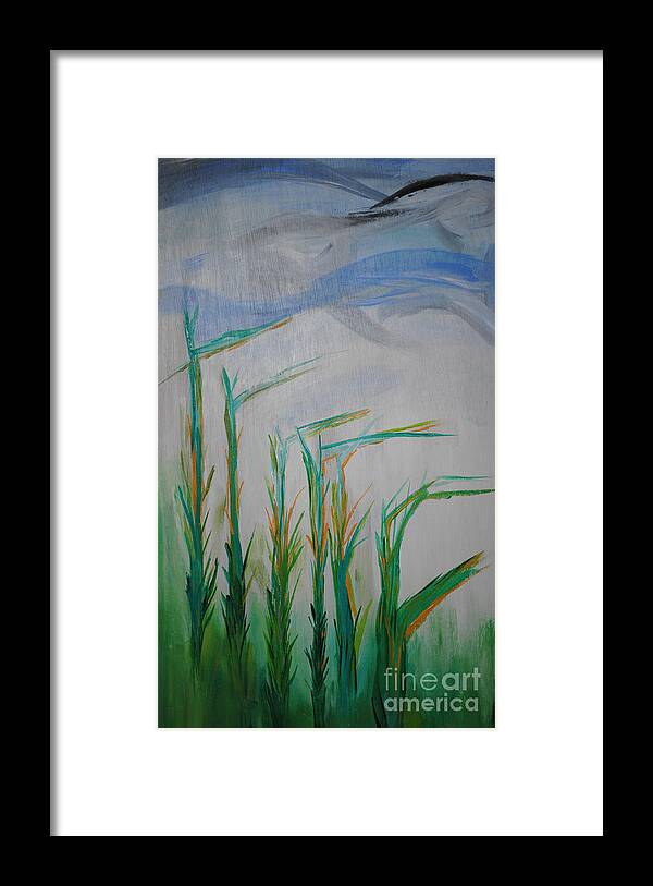 Abstract Framed Print featuring the painting Lillies of the Creek by George D Gordon III