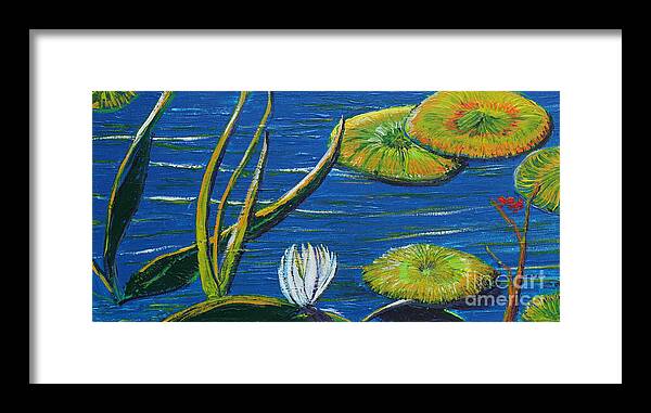 Landscape Framed Print featuring the painting Lilly Pads by Stefan Duncan