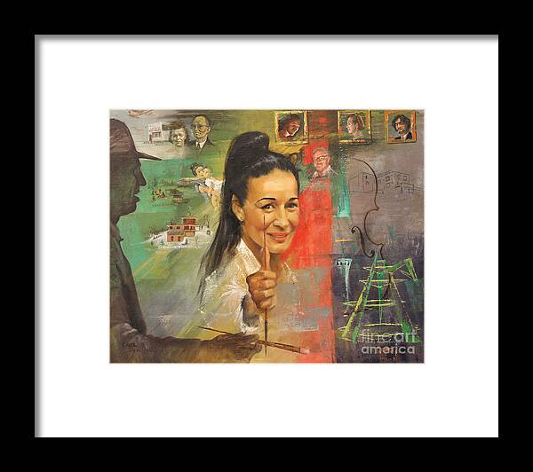 Self Framed Print featuring the painting Lily Tolpo Biographical Portrait by Art By Tolpo Collection