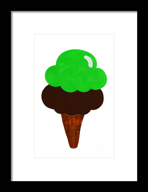 Food Framed Print featuring the digital art Lime And Chocolate Ice Cream by Andee Design