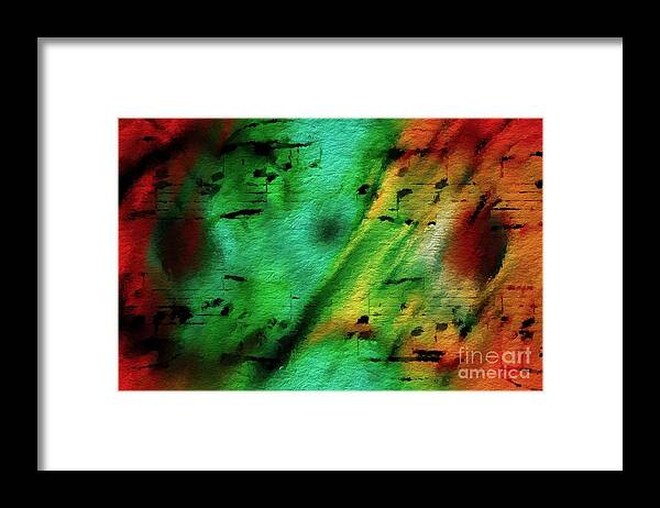 Music Framed Print featuring the digital art Lime and Orange Counterpoint by Lon Chaffin