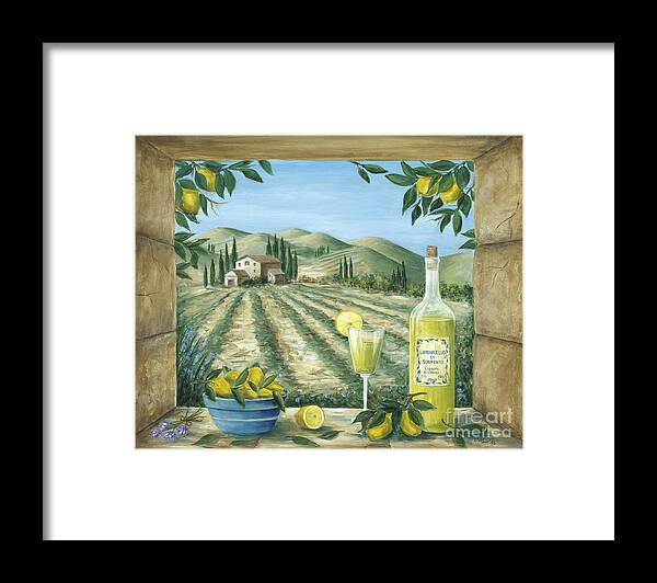 Tuscany Framed Print featuring the painting Limoncello by Marilyn Dunlap