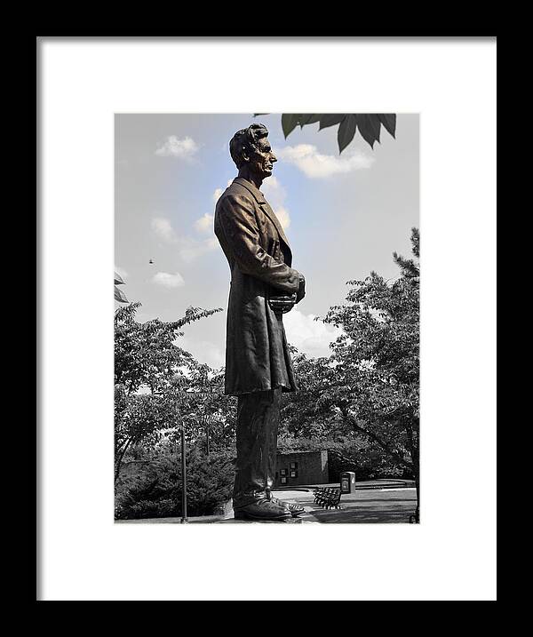 President Framed Print featuring the photograph Lincoln at Lytle Park by Kathy Barney