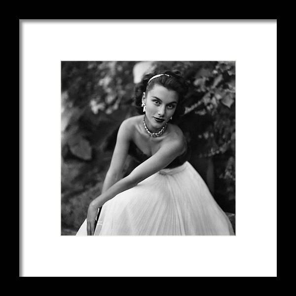 Personality Framed Print featuring the photograph Linda Christian Wearing A Ball Gown by Clifford Coffin