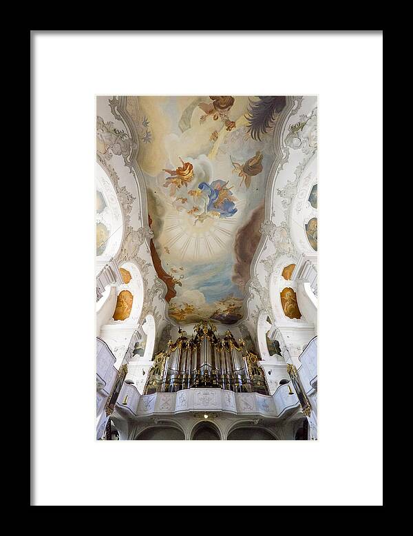 Lindau Framed Print featuring the photograph Lindau organ and ceiling by Jenny Setchell