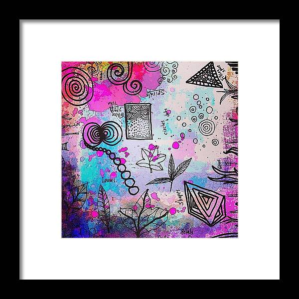 Shape Framed Print featuring the photograph #line #color #shape #design #doodles by Robin Mead