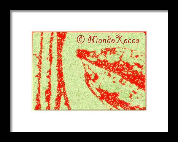 Design Framed Print featuring the mixed media Lips-red by Mando Xocco