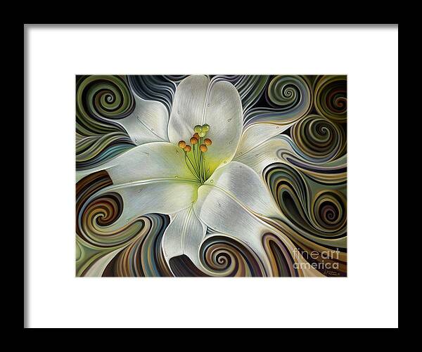 Lily Framed Print featuring the painting Lirio Dinamico by Ricardo Chavez-Mendez