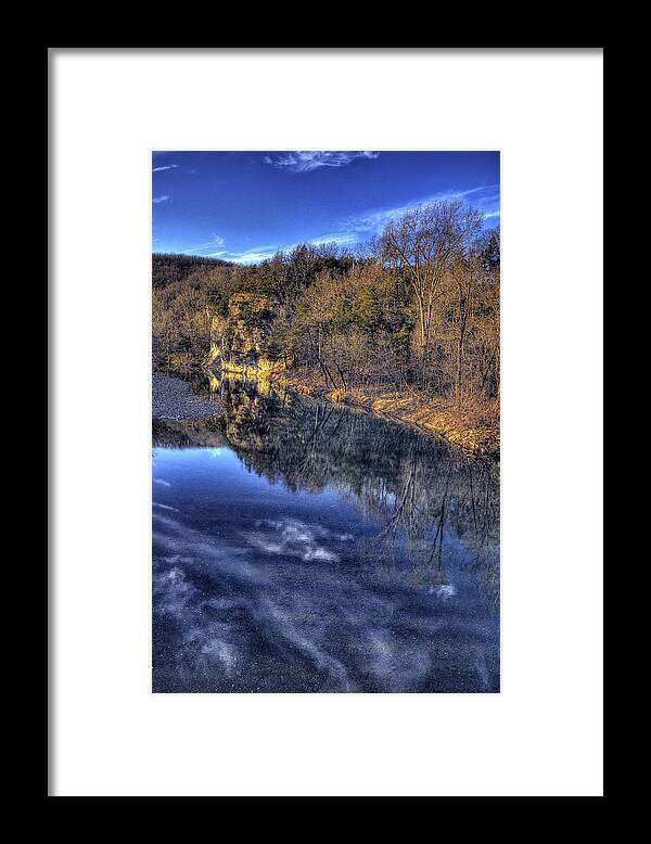 Water Reflection Framed Print featuring the photograph Little Buffalo River at Parthenon by Michael Dougherty
