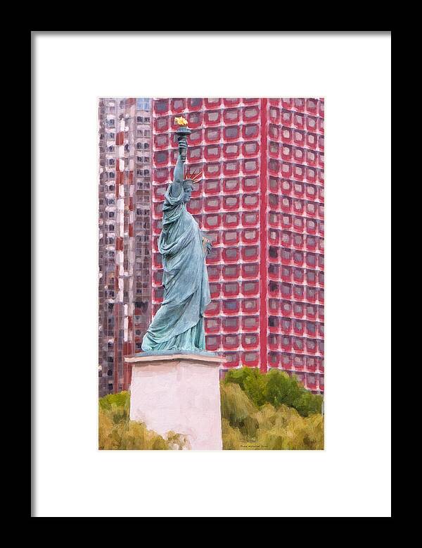 Statue Of Liberty Framed Print featuring the digital art Little Lady Liberty Paris by Bruce McFarland