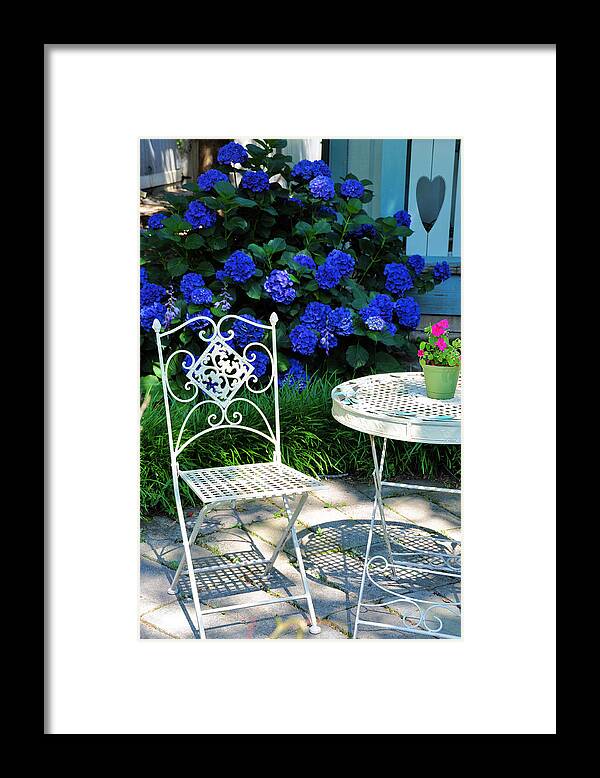 Gardens Framed Print featuring the photograph Little Patio Chair by Jan Amiss Photography