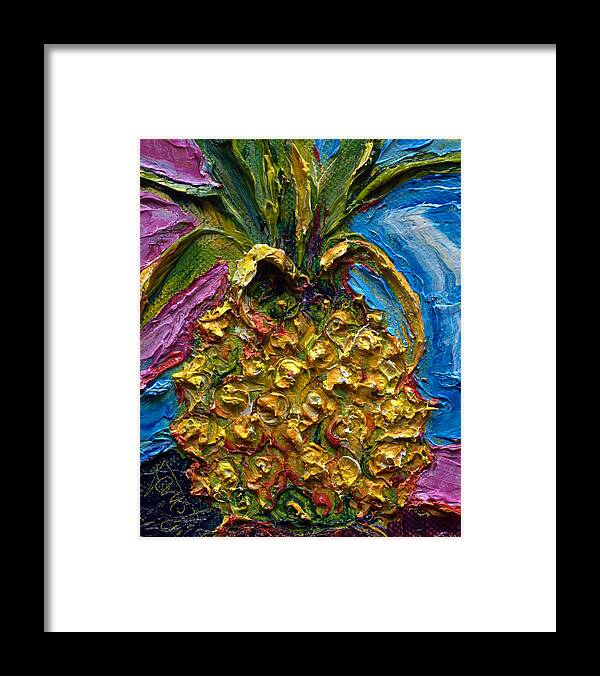 Pineapple Framed Print featuring the painting Tropical Pineapple by Paris Wyatt Llanso