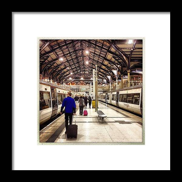 Steel Framed Print featuring the photograph Liverpool Station #liverpool #tram by Luis Aviles
