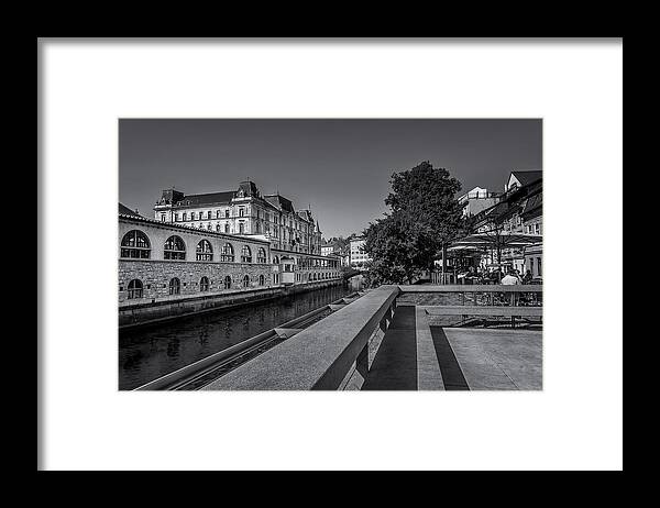 Ljubljana Framed Print featuring the photograph Ljubljana - central market by Robert Krajnc