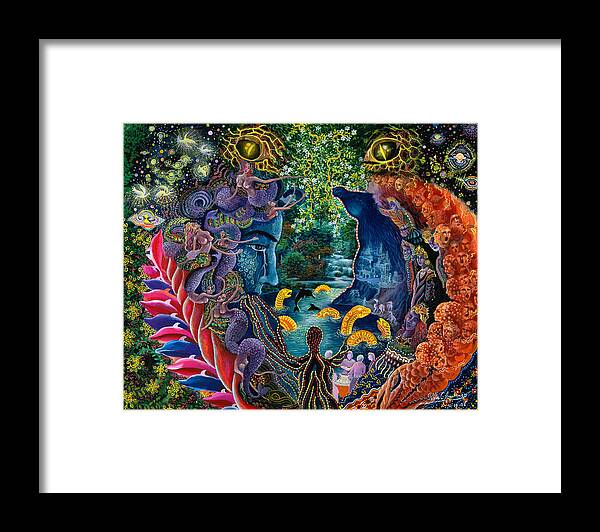 Pablo Amaringo Framed Print featuring the painting Llullon Llaki Supai by Pablo Amaringo