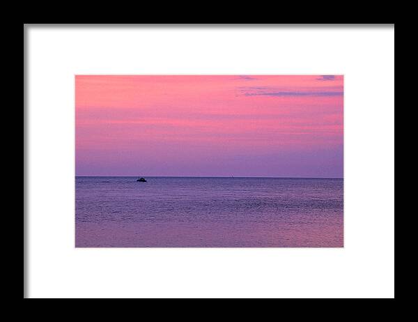 Boat Framed Print featuring the photograph Lobster Boat Under Purple Skies by Jeremy Herman
