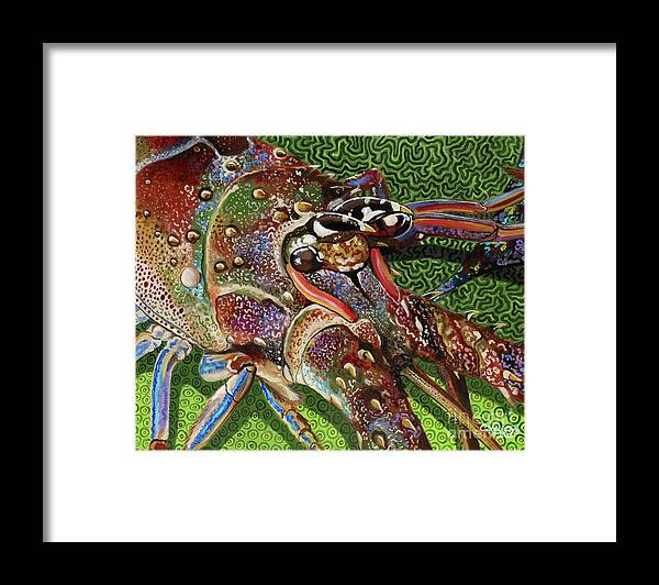 Lobster Framed Print featuring the painting lobster season Re0027 by Carey Chen