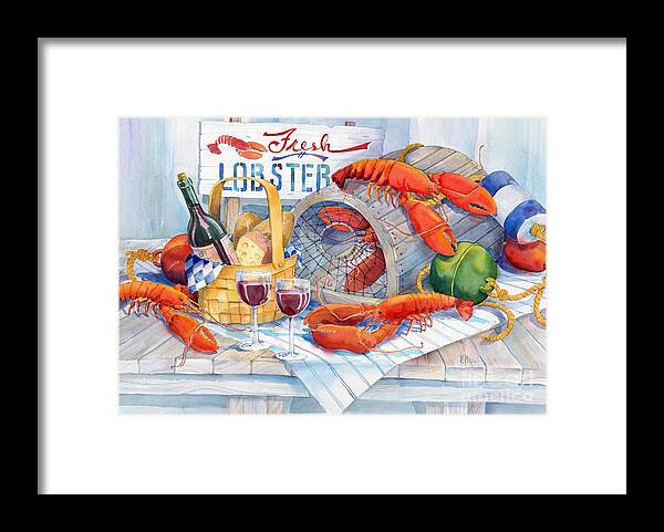 Lobster Framed Print featuring the painting Lobsters Galore by Paul Brent