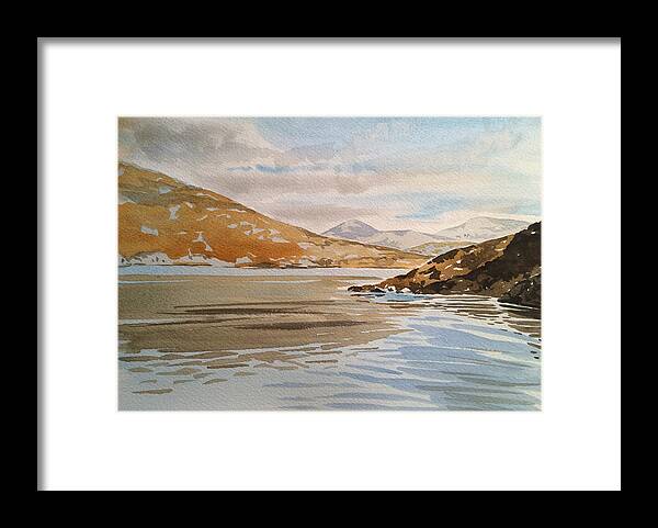 Landscape Framed Print featuring the painting Loch Halladale by Robert Fugate