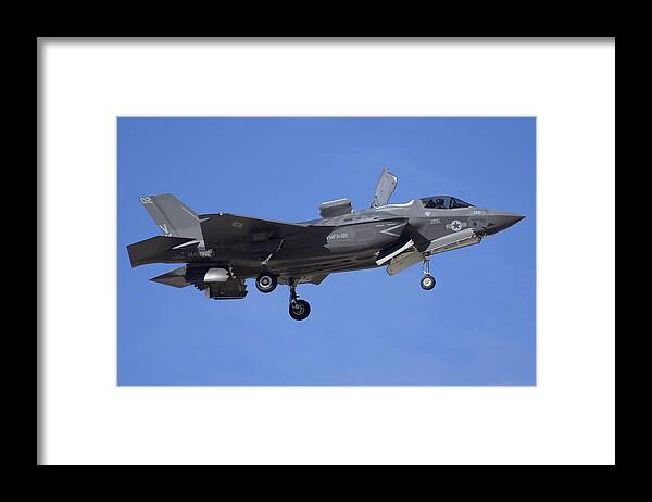 Airplane Framed Print featuring the photograph Lockheed-Martin F-35B Lightning 2 BuNo 168720 Luke Air Force Base December 10 2013 by Brian Lockett