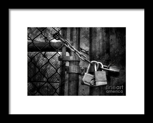 Chain Framed Print featuring the photograph Locks Locking Locks by Michael Eingle