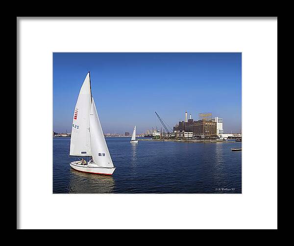 2d Framed Print featuring the photograph Locust Pt Sailing by Brian Wallace