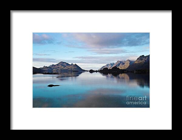Seascape Framed Print featuring the photograph Lofoten Islands water world by Heiko Koehrer-Wagner