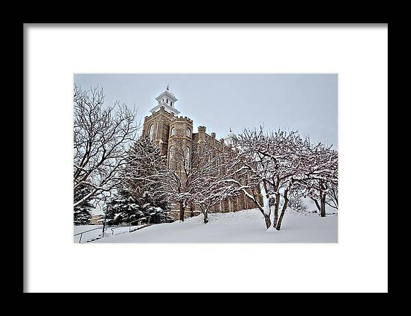 Logan Framed Print featuring the photograph Logan Temple Winter by David Andersen