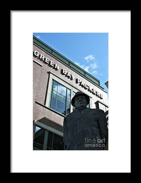 Green Bay Framed Print featuring the photograph Lombardi and Green Bay by Tommy Anderson