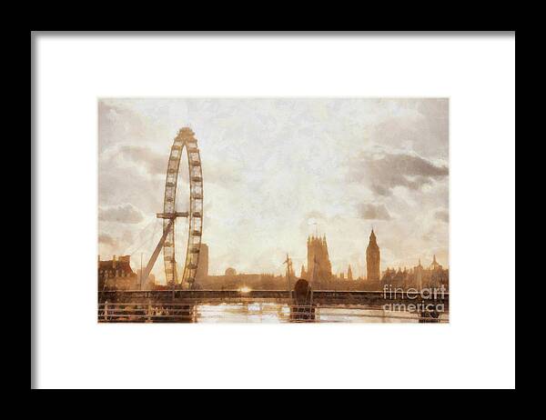 #faatoppicks Framed Print featuring the painting London skyline at dusk 01 by Pixel Chimp