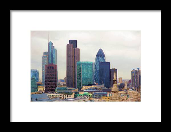 London Framed Print featuring the digital art London Skyline by Ron Harpham