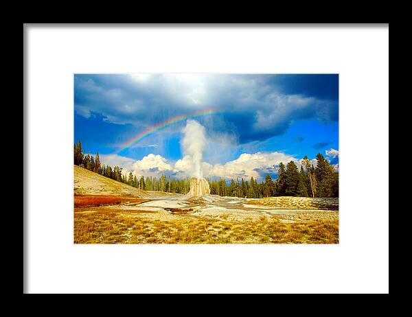 Lone Framed Print featuring the photograph Lone Star Geyser by Tranquil Light Photography