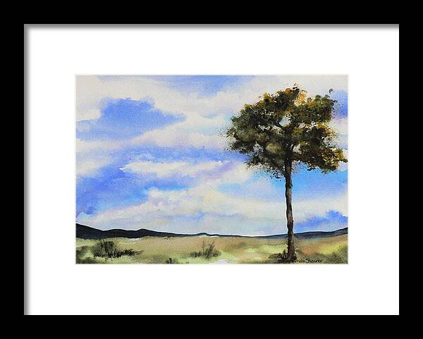 Colorado Framed Print featuring the painting Lone Tree Colorado by Pamela Shearer