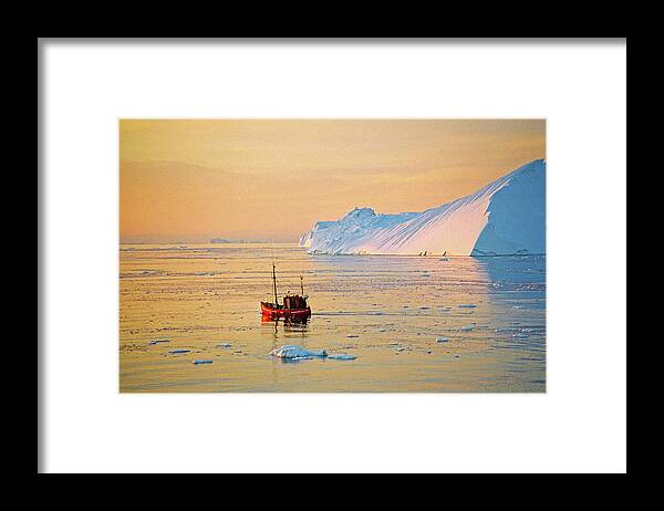 Greenland Framed Print featuring the photograph Lonely Boat - Greenland by Juergen Weiss