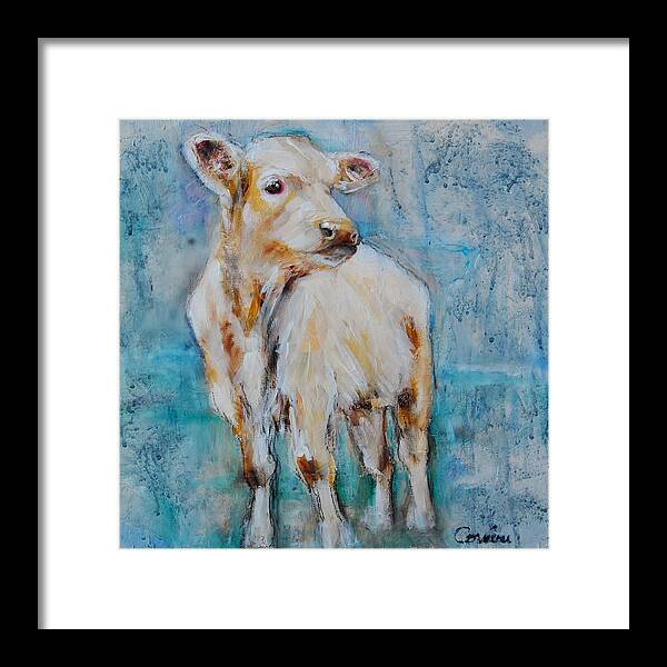 Cow Framed Print featuring the painting Loner by Jean Cormier