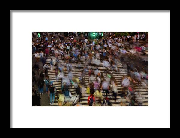 Population Explosion Framed Print featuring the photograph Long Exposure Picture Of People by Artur Debat