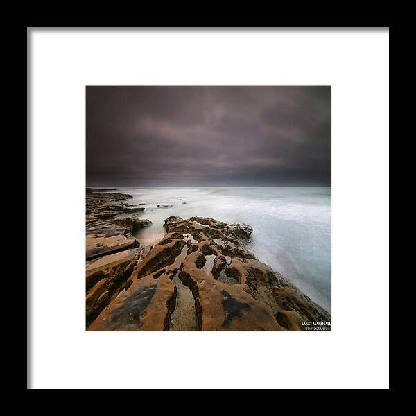  Framed Print featuring the photograph Long Exposure Sunset On A Dark Stormy by Larry Marshall