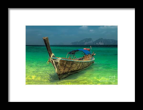 Koh Lanta Framed Print featuring the photograph Long Tail Boat Thailand by Adrian Evans