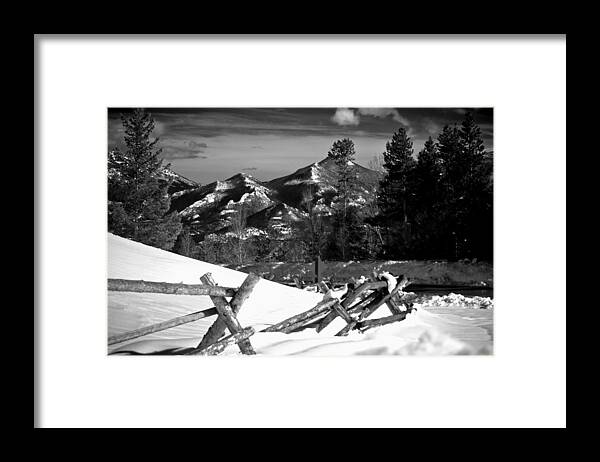Colorado Framed Print featuring the photograph Long's Peak and Split Rail Fence Estes Park Colorado by Roger Passman