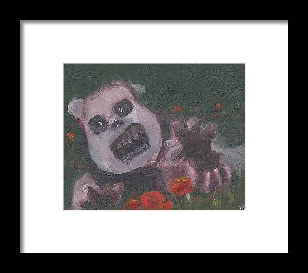 The Walking Dead Framed Print featuring the painting Look at the Flowers Poppy by Jessmyne Stephenson