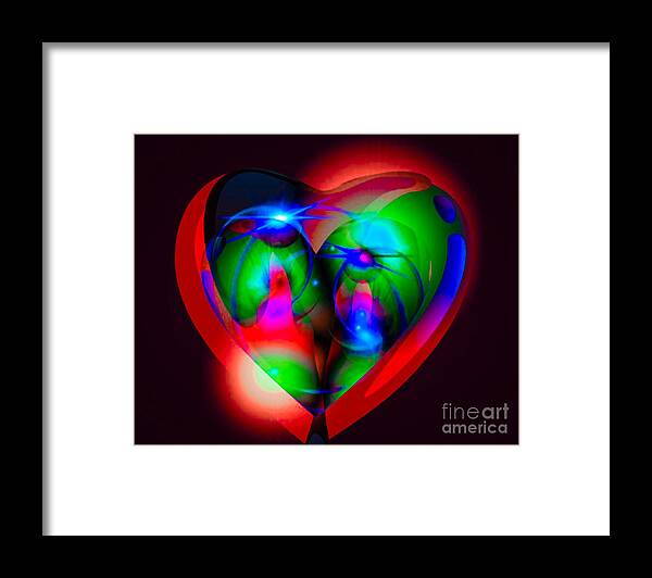 Digital Art Graphics Heart Framed Print featuring the digital art Look Inside My Heart by Gayle Price Thomas