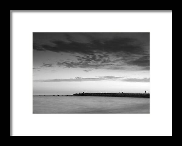 Mono Framed Print featuring the photograph Looking at the seasunset by Guido Montanes Castillo