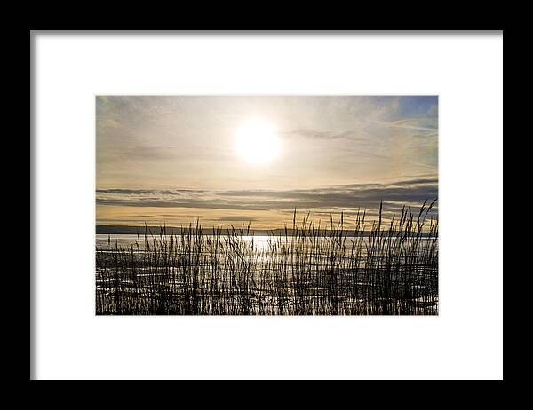 North Wales Framed Print featuring the photograph Looking at Wales through the grass by Spikey Mouse Photography