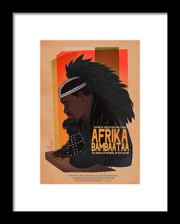 Afrika Bambaataa Framed Print featuring the digital art Looking for the perfect beat by Nelson Dedos Garcia