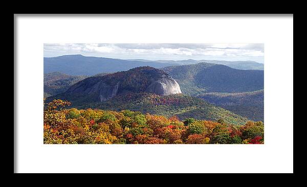 Landscapes. Printscapes Framed Print featuring the photograph Looking Glass Rock and Fall Folage by Duane McCullough