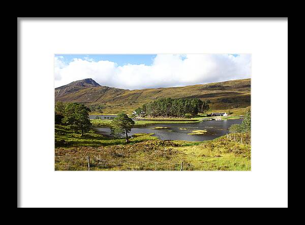 Looking Framed Print featuring the photograph Looking towards Affric Lodge in Loch Affric Scotland by John Keates
